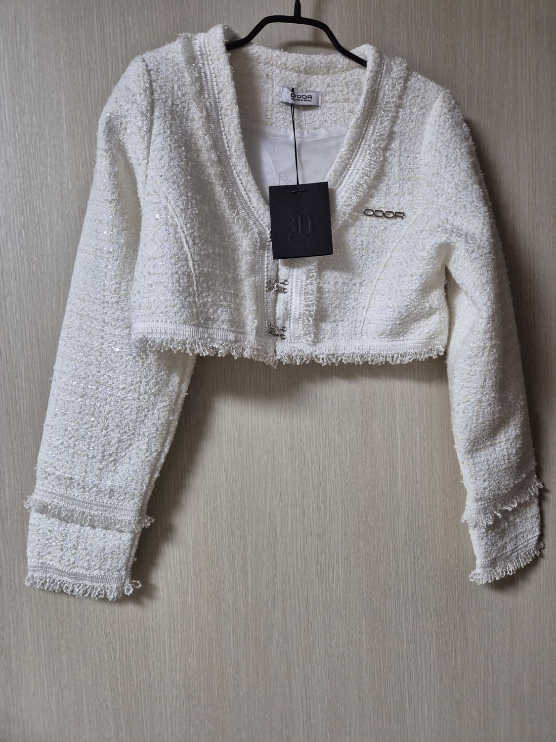 (새제품) 오도어 트위드 크롭 자켓 크롭가디건 25년 상품이미지3