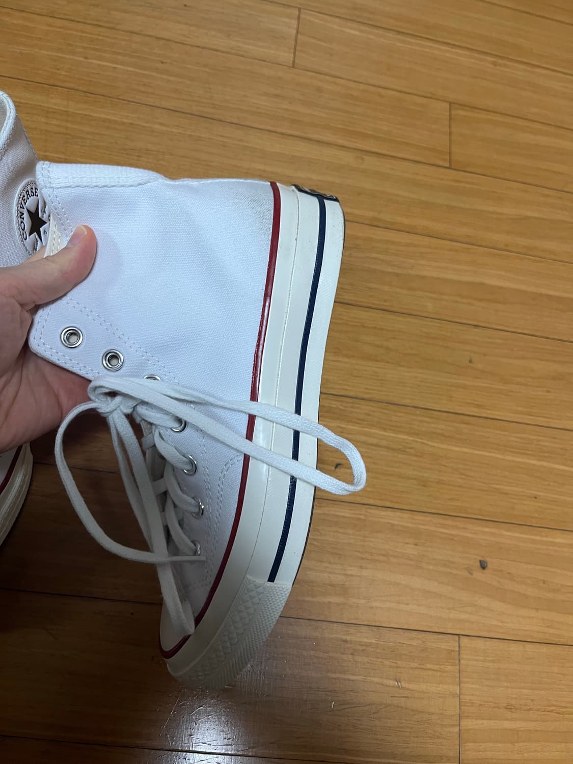 컨버스 하이 척70 화이트 245 스탠다드(와이드 아닙니다) 상품이미지4