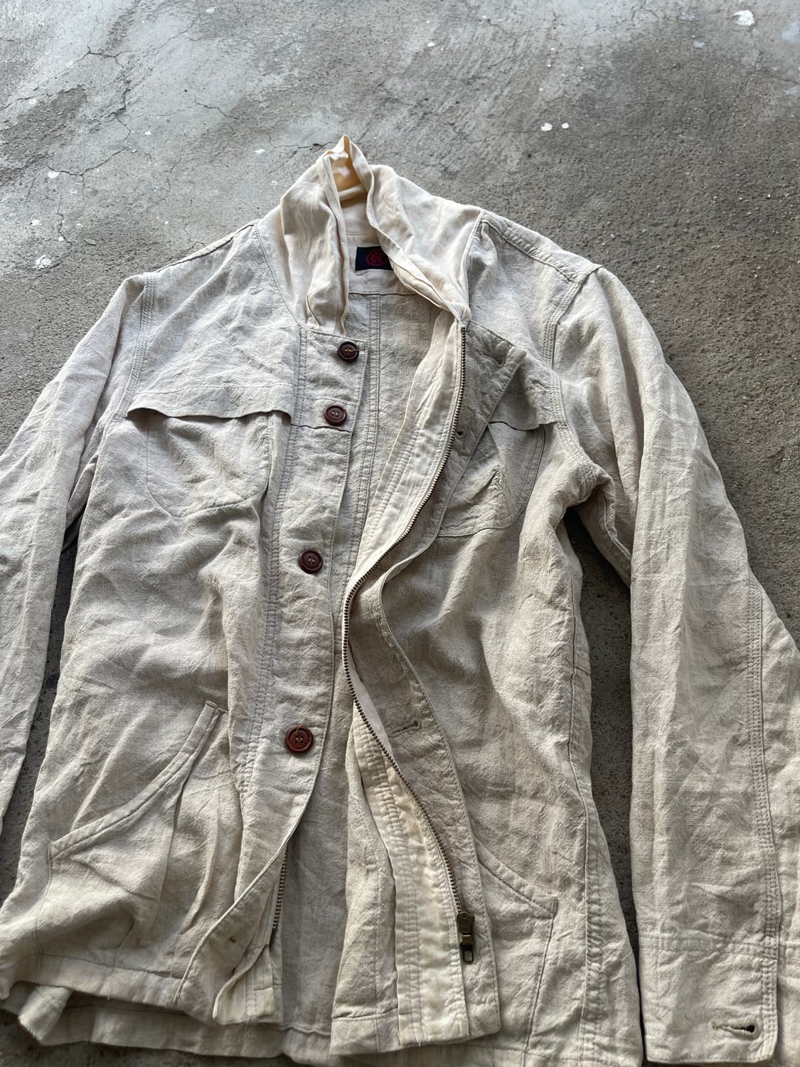 (Unknown)collar scarf linen jacket 상품이미지5