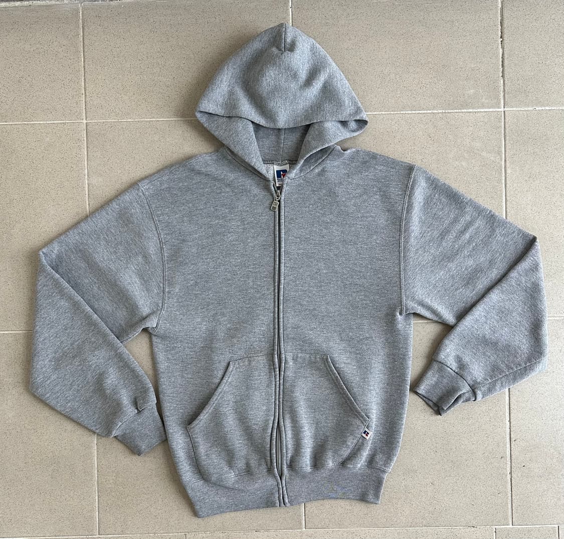 90s 빈티지 러셀 후드집업 그레이 M 상품이미지1