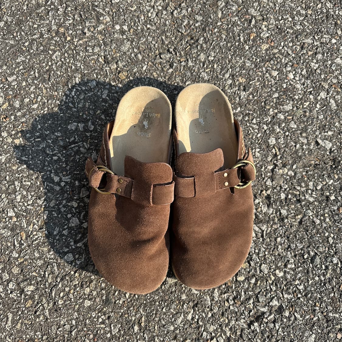 280 폴로 랄프로렌 스웨이드 클로그 뮬 보스턴 브라운 상품이미지2