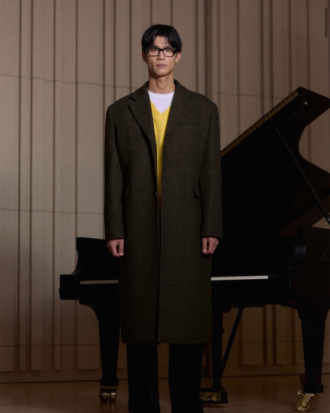 에스티유 백 버튼 싱글 코트 브라운 L 상품이미지1