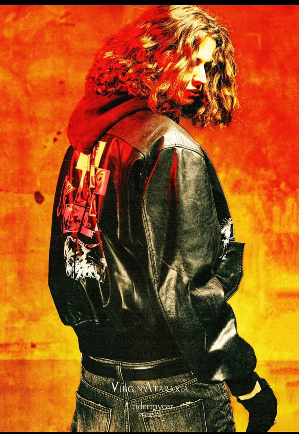 언더마이카 언노운 아트웍 가죽봄버 상품이미지1