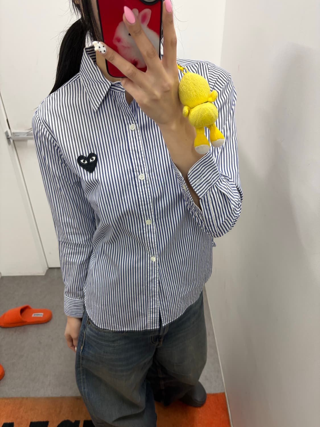 꼼데가르송 하트 와펜 스트라이프 셔츠 상품이미지3