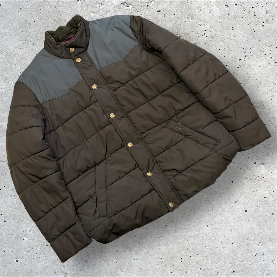 [XL] 바버 스티븐슨 퀼팅 패딩 자켓 브라운 C652 상품이미지1