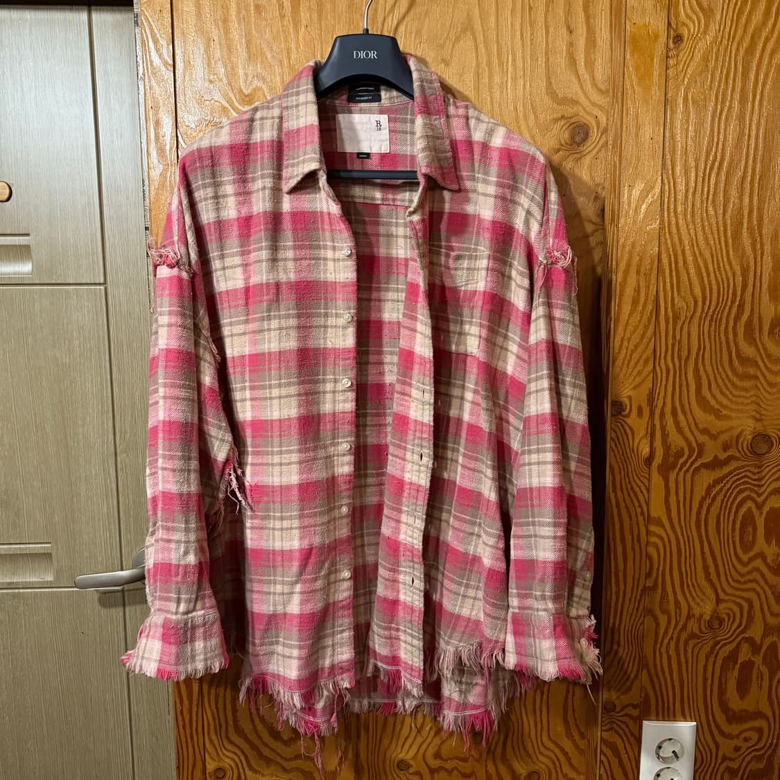 R13(알써틴,알썰틴) 버튼업 체크 셔츠 자켓 판매 합니다. 상품이미지3