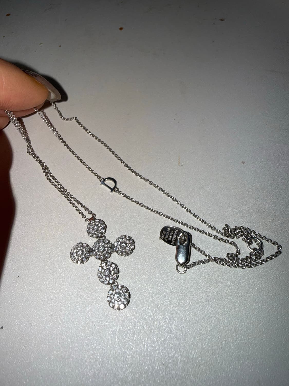 제작)18k 랩다이아 다미 십자가 목걸이 (화골/50cm) 상품이미지1