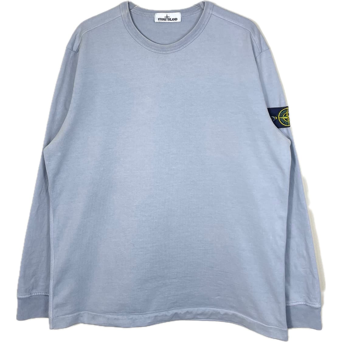 [XL] 스톤 아일랜드 와펜 패치 화이트 프로스트 트리트먼트 코튼 니트 상품이미지1