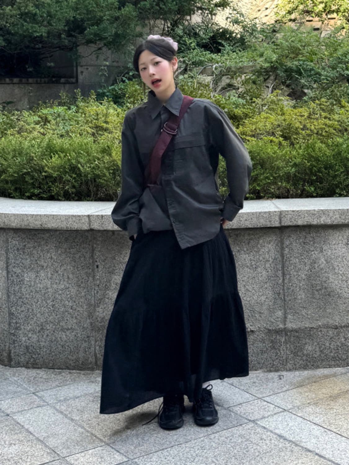 유니클로U 유틸리티오버사이즈셔츠 다크그레이 M사이즈 상품이미지1