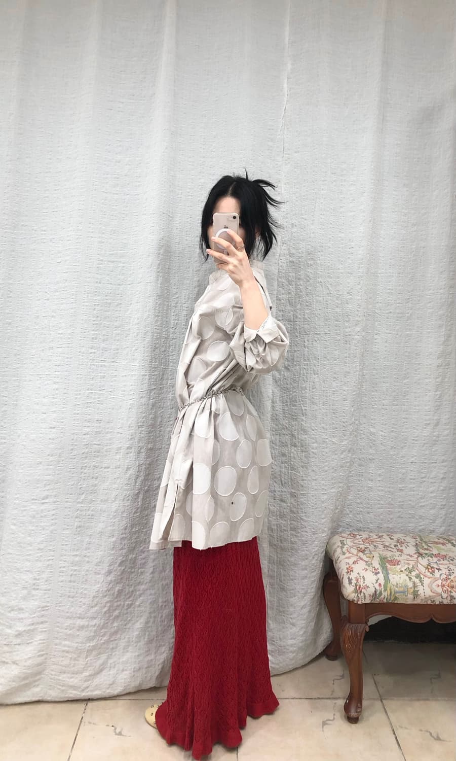 Big polka oversize shirts 상품이미지4