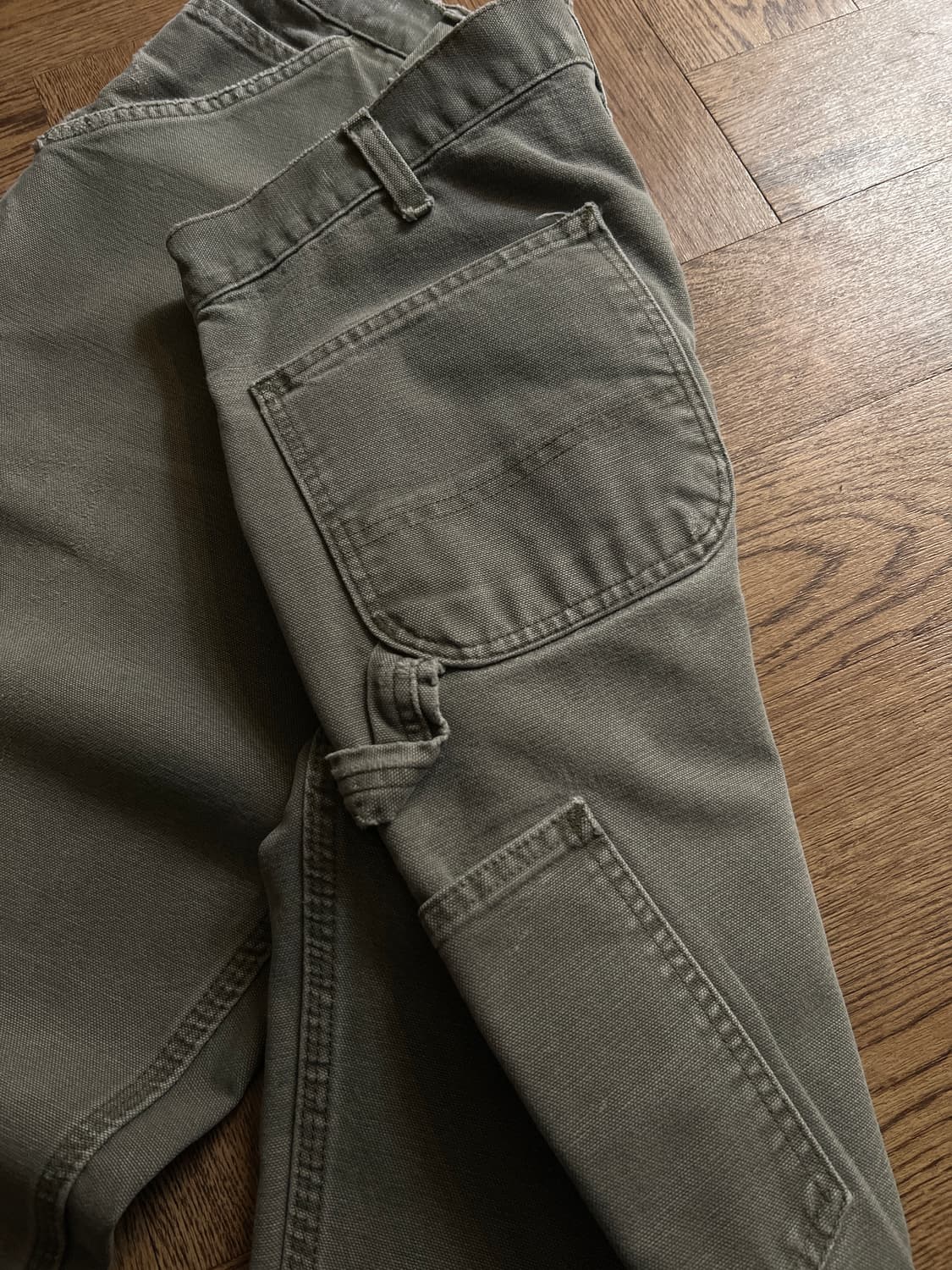 [36]칼하트 USA 빈티지 데미지 모스그린 카펜터 워크 팬츠 M2 상품이미지7