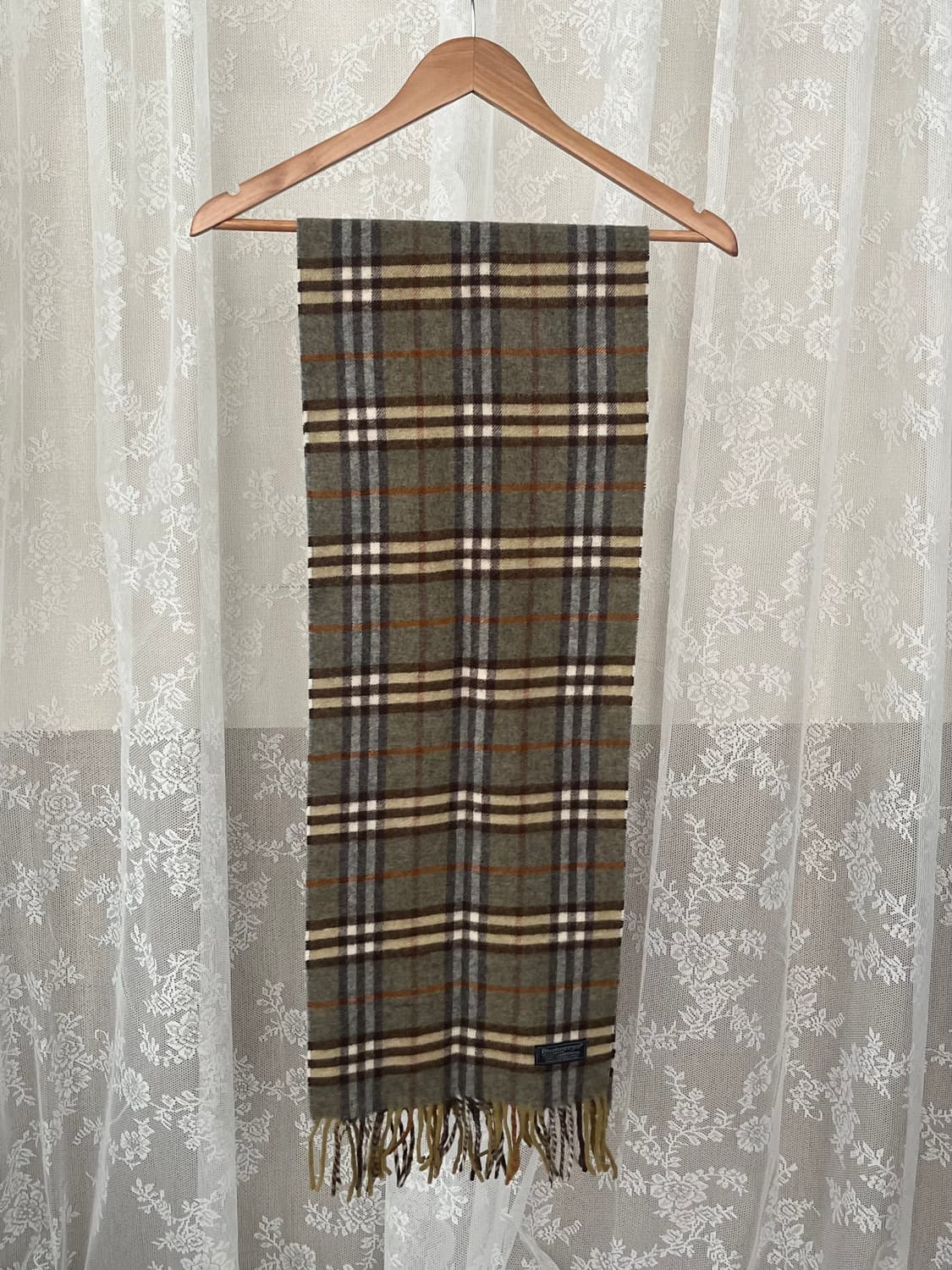 버버리 빈티지 램스울 머플러 카키 상품이미지2