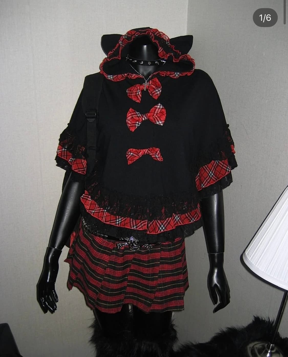 빈티지 고양이 귀 고스펑크 케이프 캐캐체 상품이미지1