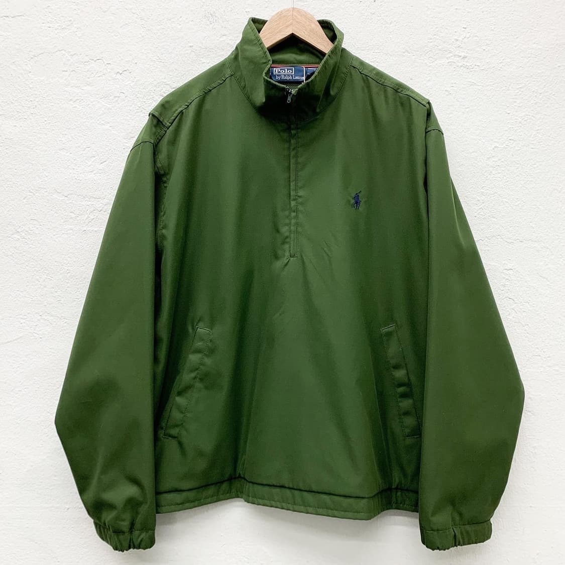 폴로 랄프로렌 딥 그린 폴리쉘 풀오버 하프 집업 아노락 상품이미지1