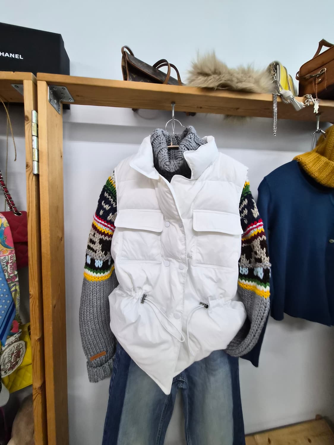디자이너 화이트 구스 패딩베스트 새상품 상품이미지2