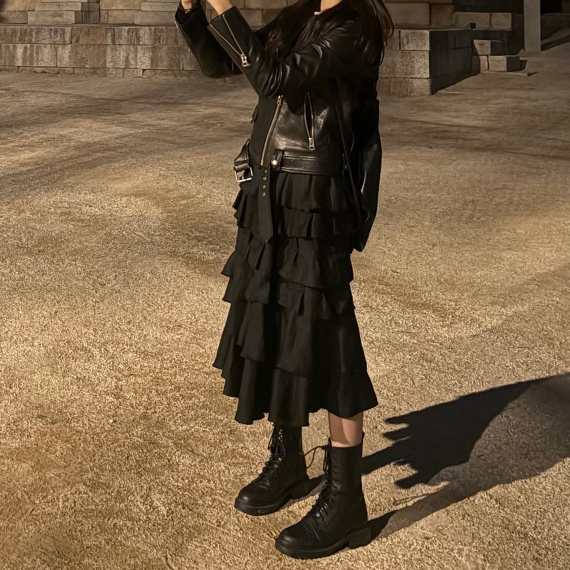 블랙 꼼데가르송 티어드 러플 스커트 2022ss  xs 상품이미지9