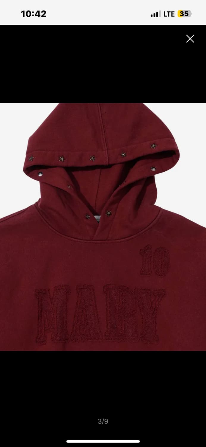 스컬 프터 Mary Acid Peel Hoodie Washed Wine 상품이미지1