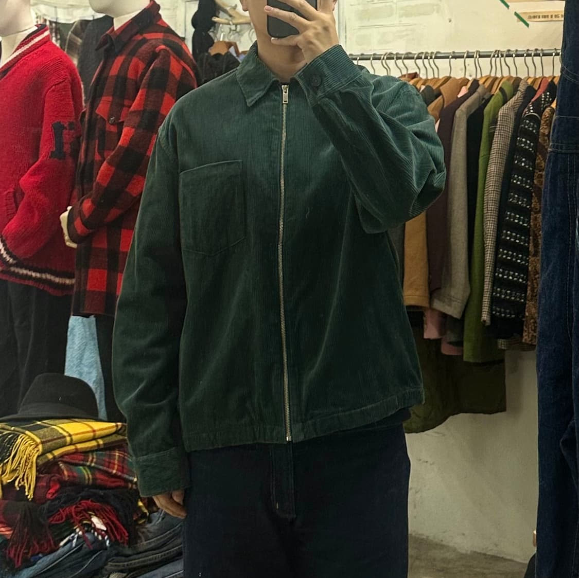 (착용컷) GU 코듀로이 집업 자켓 (남성용 105) 상품이미지3