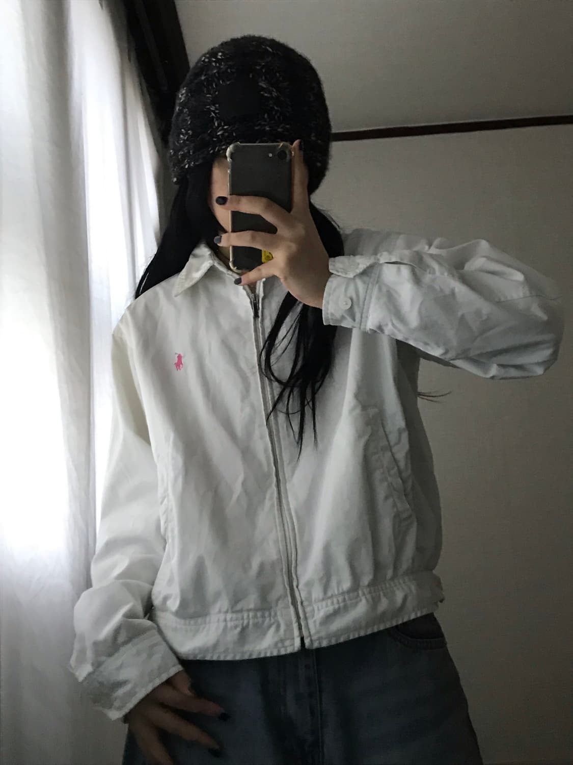 폴로 화이트 핑크포니 블루종 상품이미지1