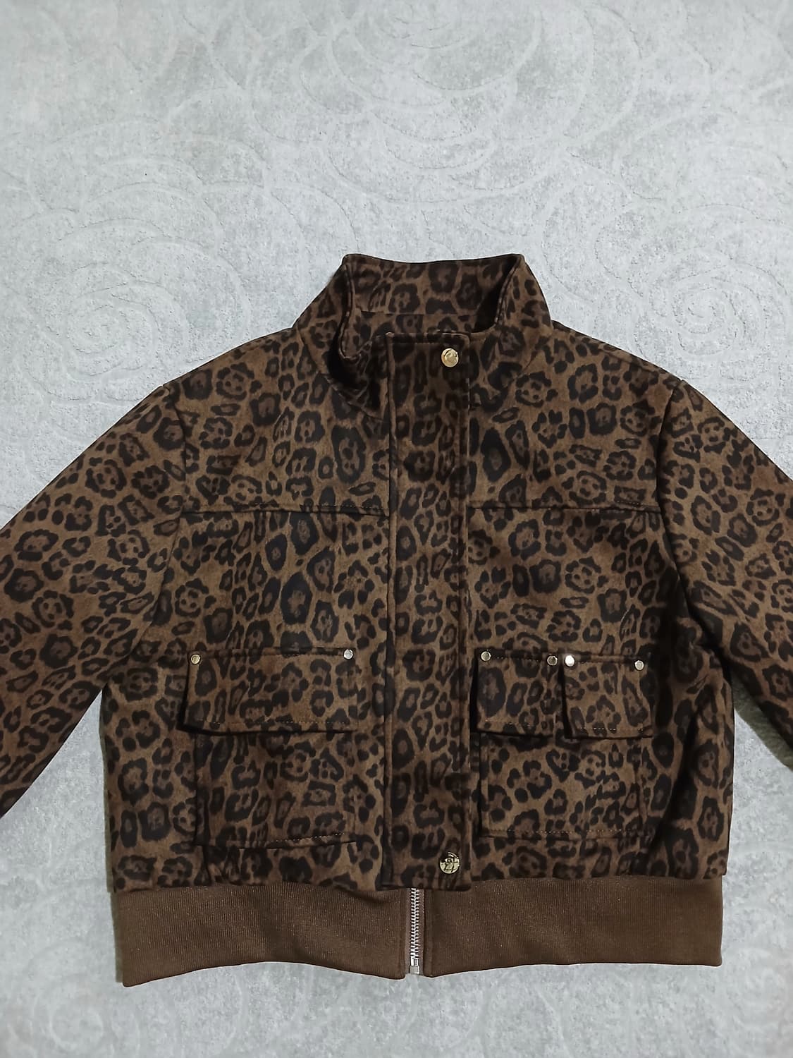 레오파드 패턴 집업 자켓 상품이미지1