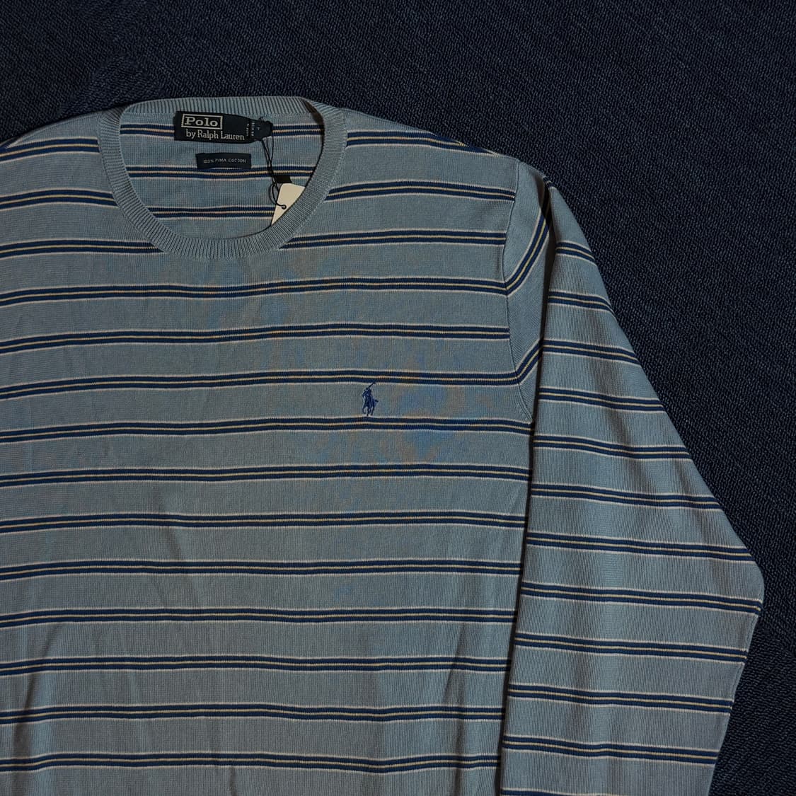 폴로 랄프로렌 블루 단가라 니트 상품이미지2