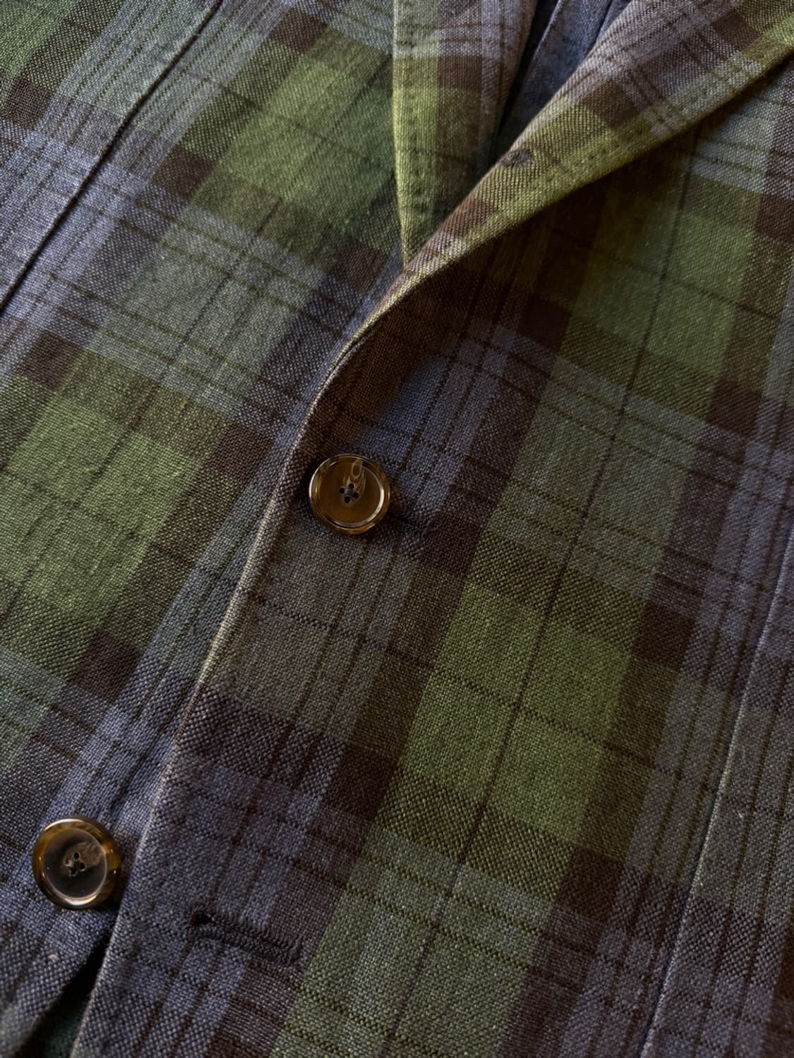 맨온더분 아이리쉬 리넨 블랙와치 테일러드 자켓 100 상품이미지6