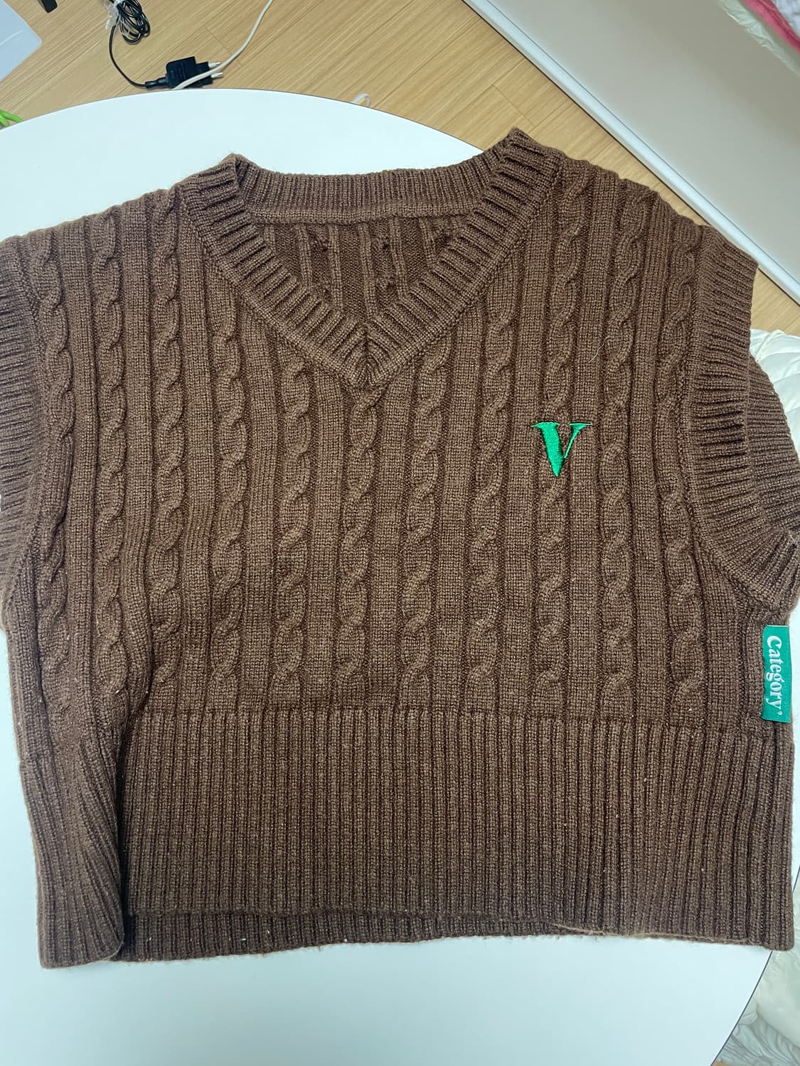 카테고리9 category9 CABLE KNIT VEST_DARK BRO 상품이미지3