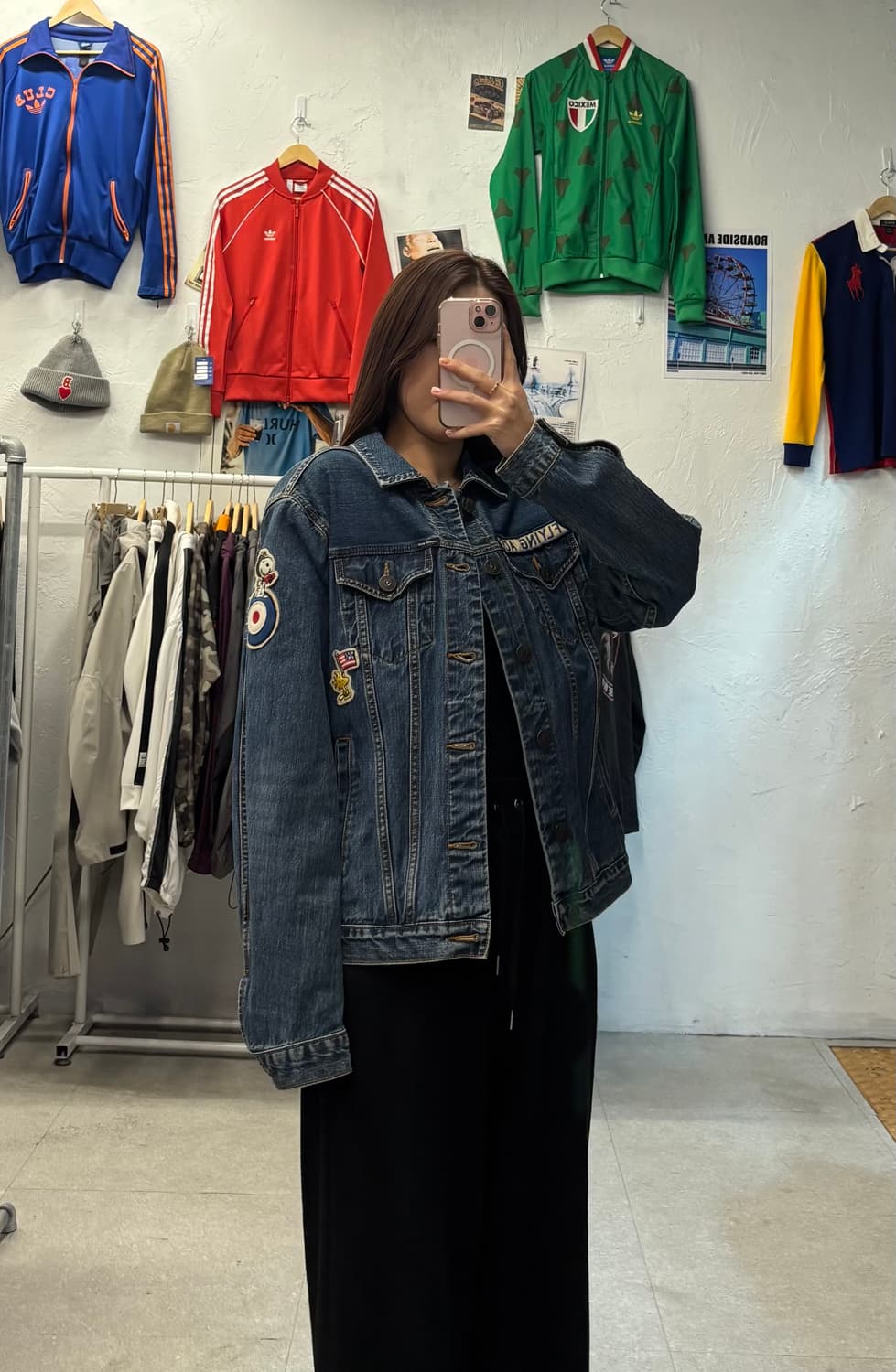 빈티지 인디고 스파오 스누피 플라잉 에이스 데님청자켓 L 상품이미지1