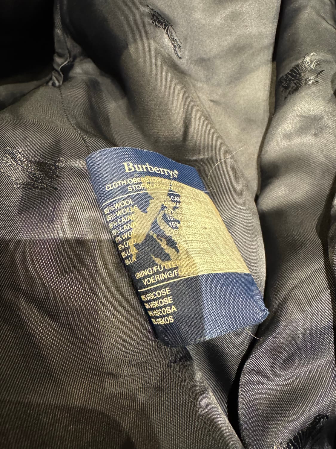 Burberry vintage navy half coat 상품이미지4