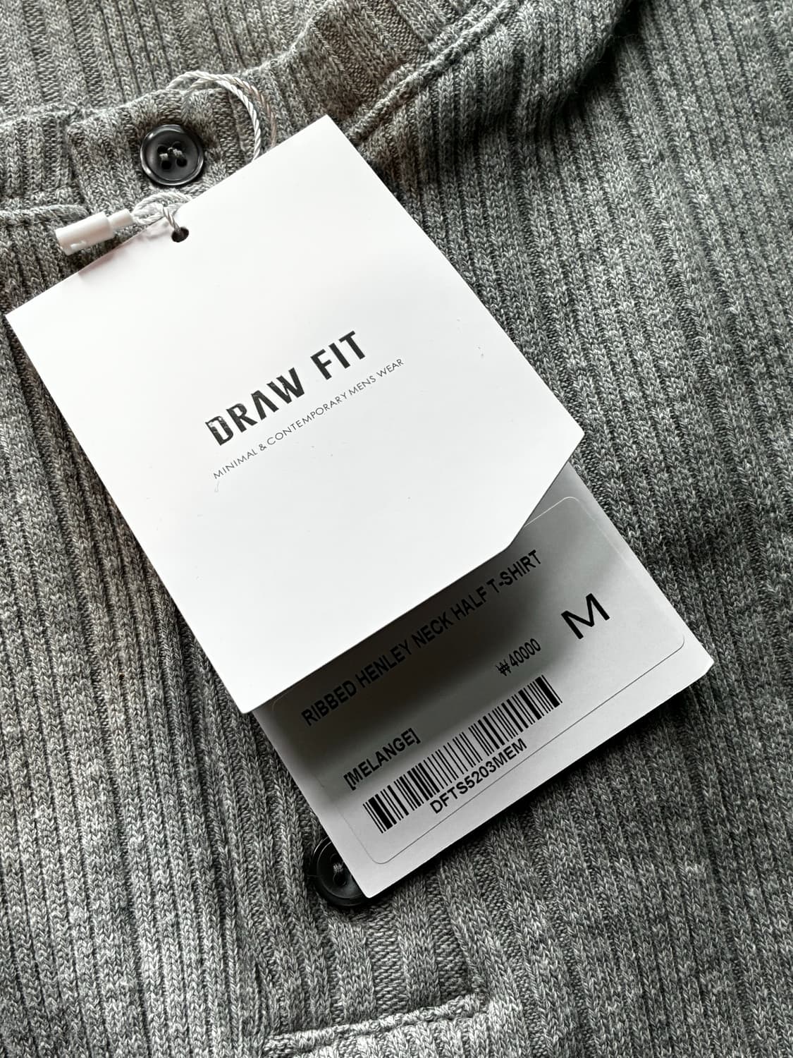 (새상품)(M)드로우핏 만재 콜라보 리브드 헨리넥 반팔 티셔츠 판매 상품이미지10