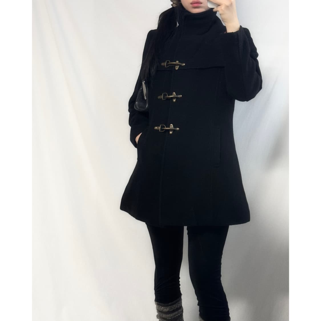 램스울 하이 넥 버클 코트 상품이미지1