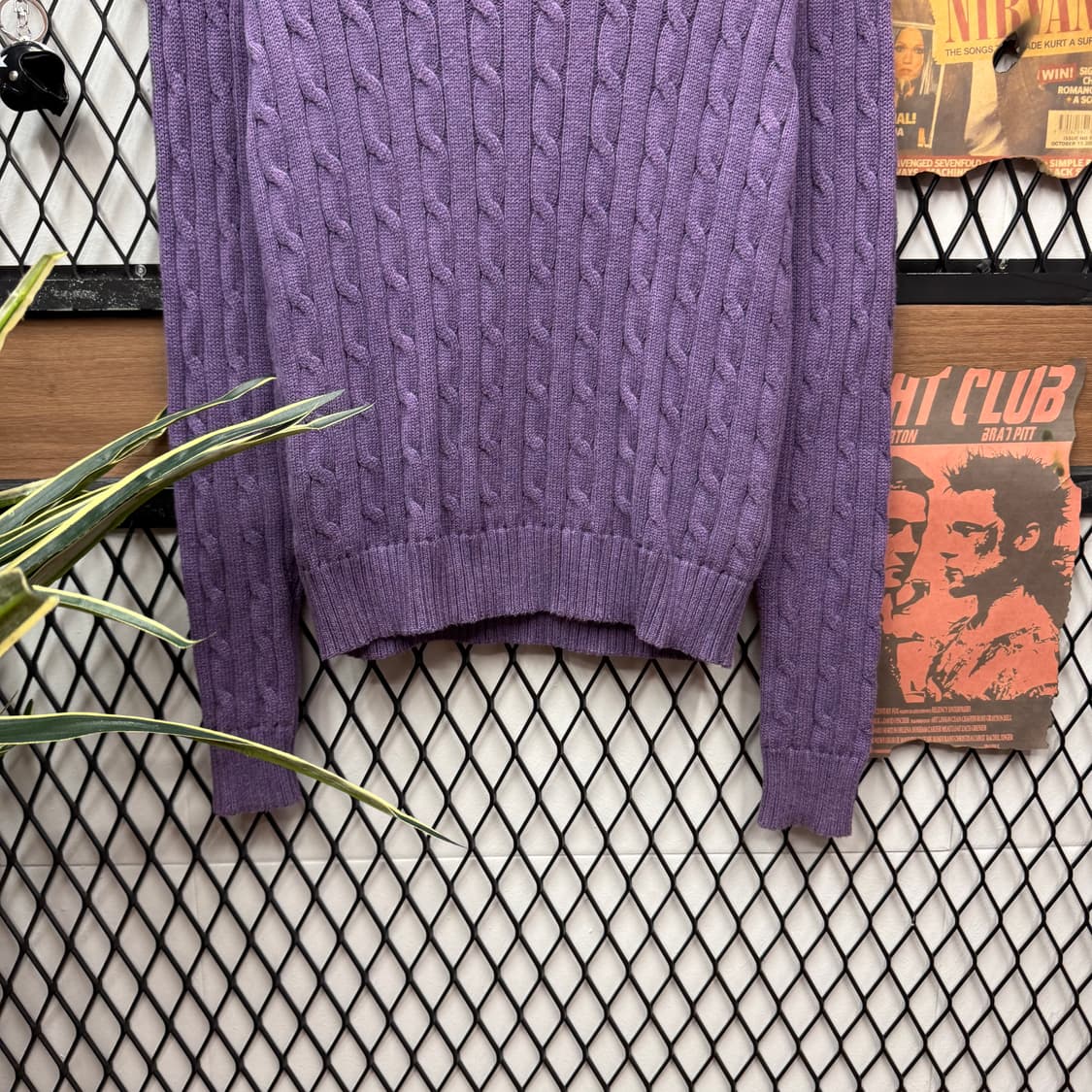 폴로 랄프로렌 케이블 니트 화이트 포니 포인트 퍼플 상품이미지4