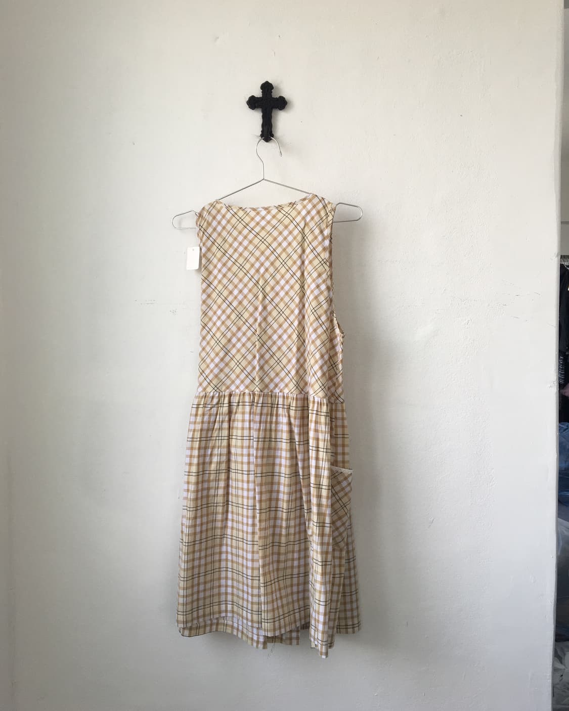 Check pattern frill wrap vest 상품이미지2