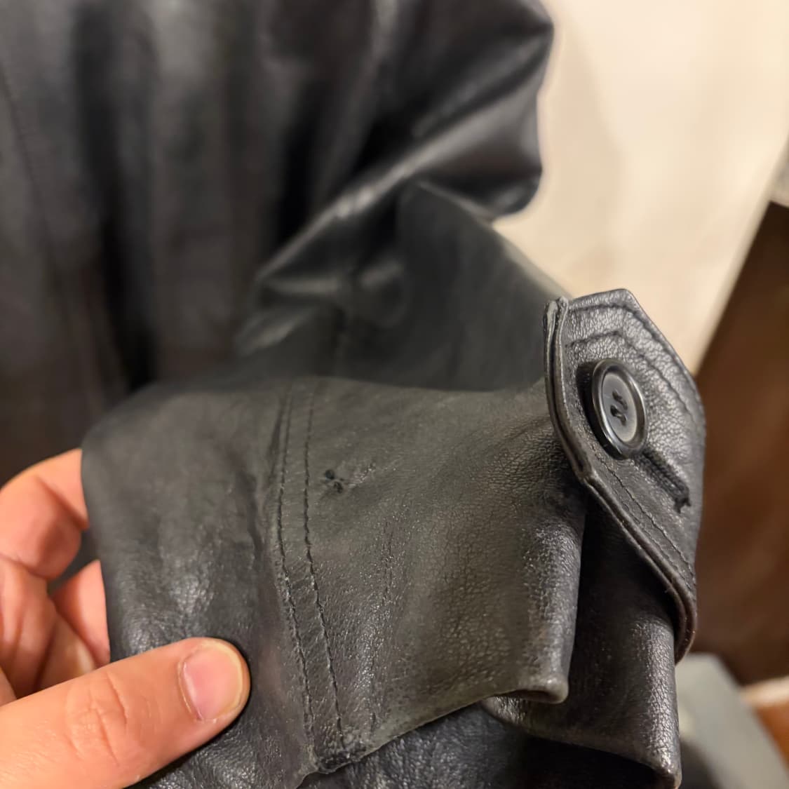 90s 레더 롱 트렌치코트 총장120 상품이미지7