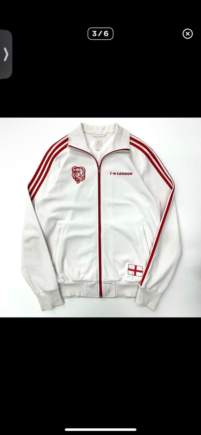 아디다스 런던 흰-빨 트랙탑 져지 상품이미지2