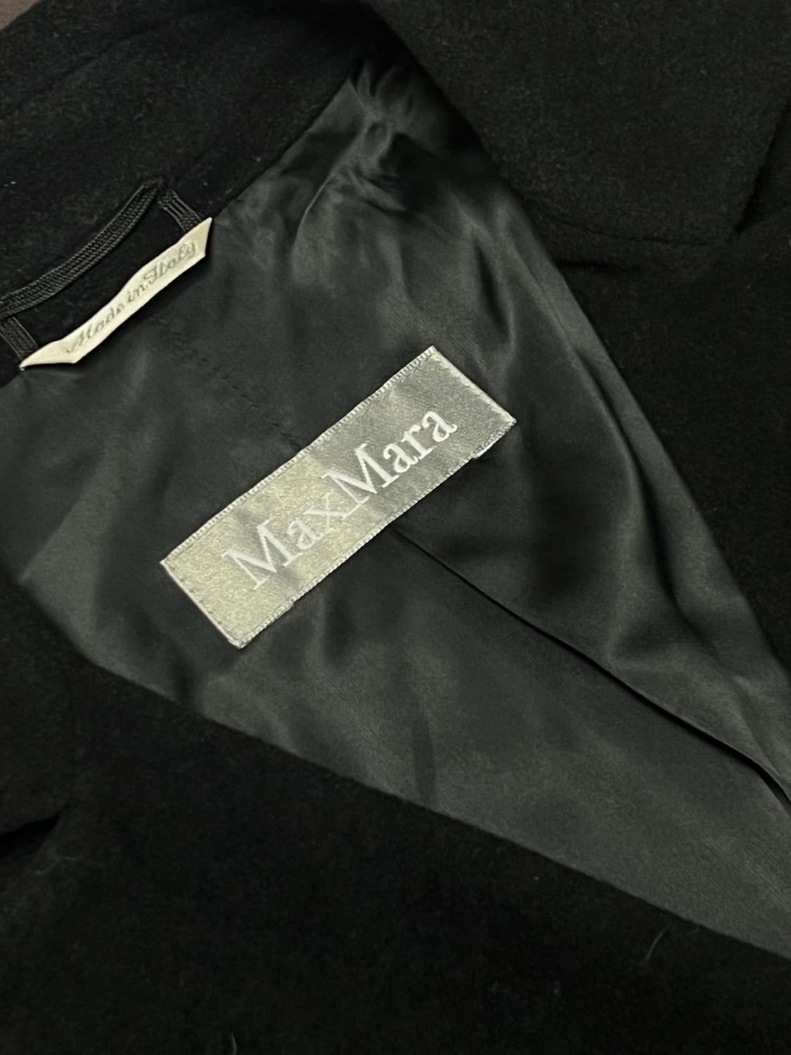 MAX MARA 버진/앙고라 블랙 원버튼 코트 상품이미지6