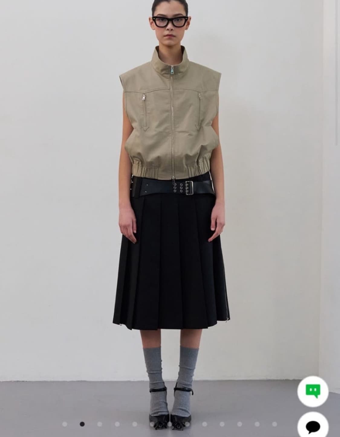 LCDC 블랙 플리츠 스커트 상품이미지2