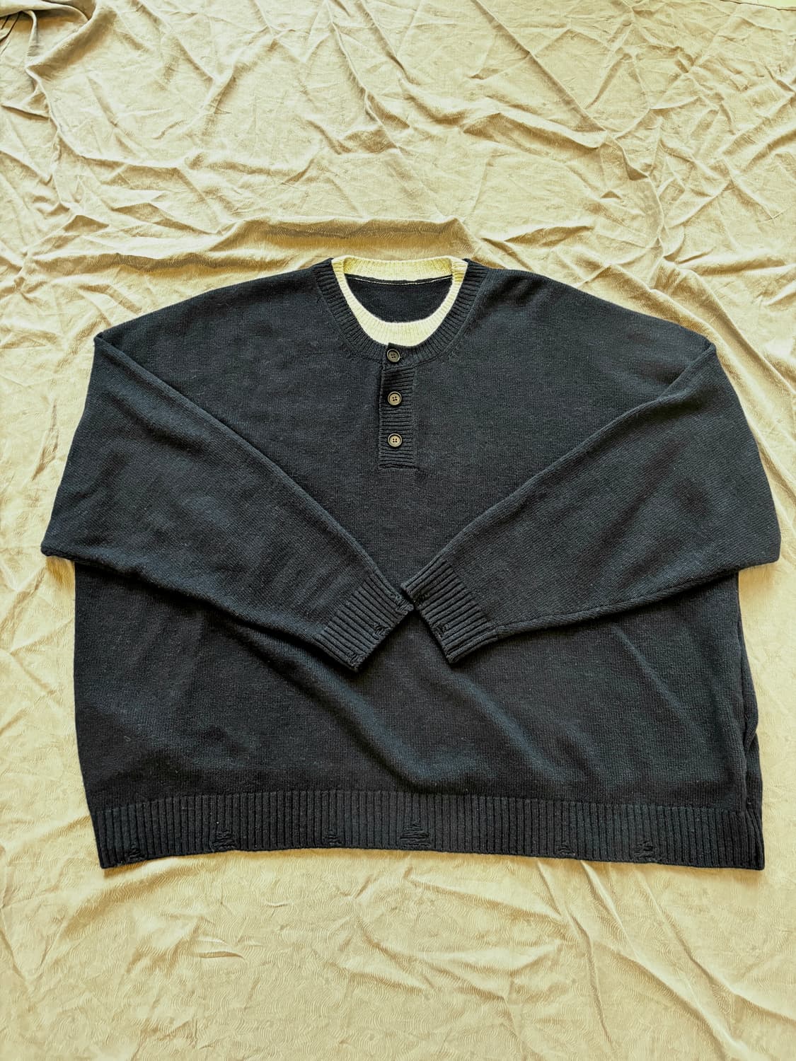 Mjd 콘트라스트 넥 캐시 크롭 니트(L) 상품이미지3