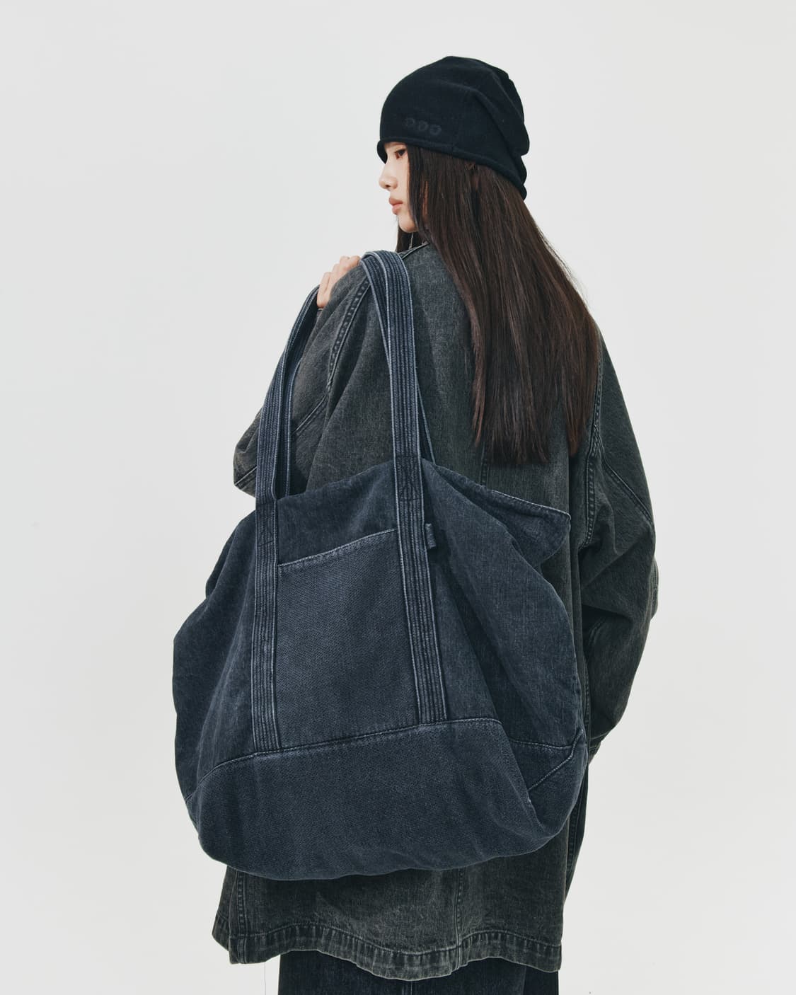 999휴머니티 BIG DENIM TOTE BAG(black) 상품이미지2