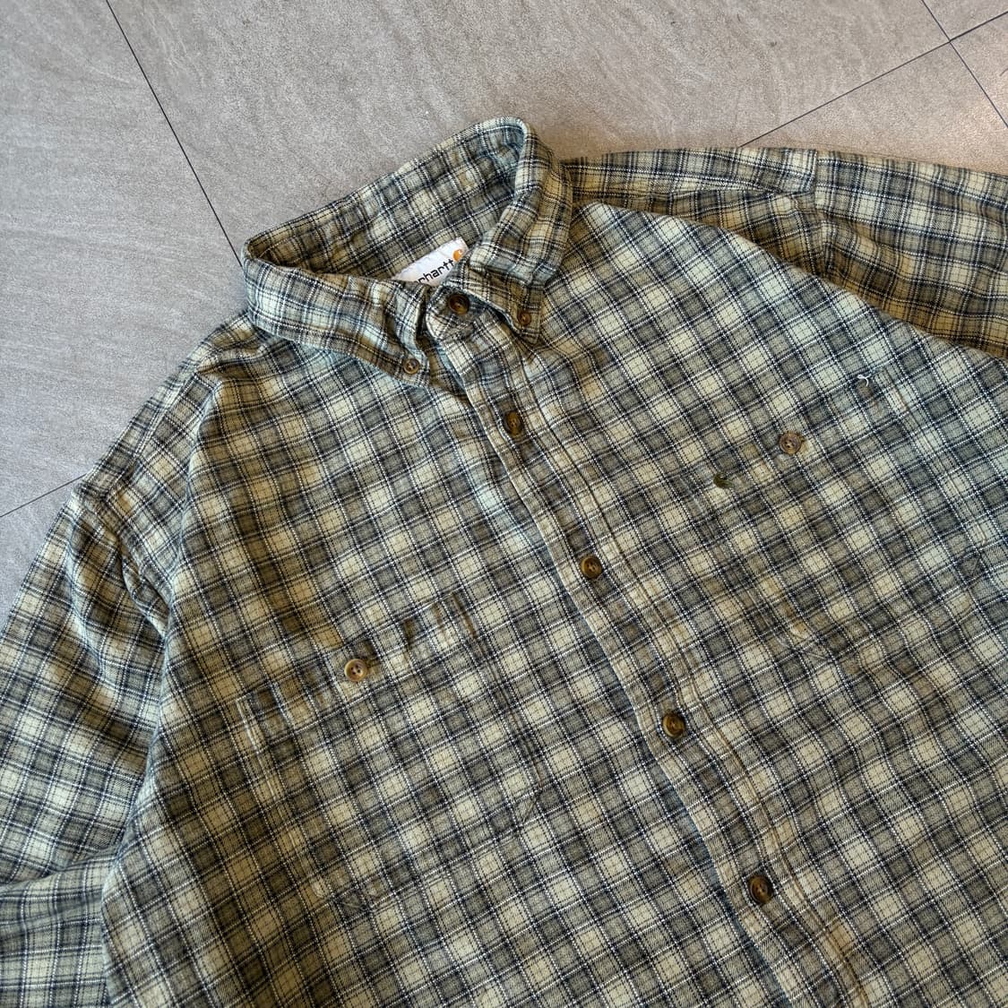 칼하트 오리지널 해비 코튼 체크 긴팔 셔츠 상품이미지2