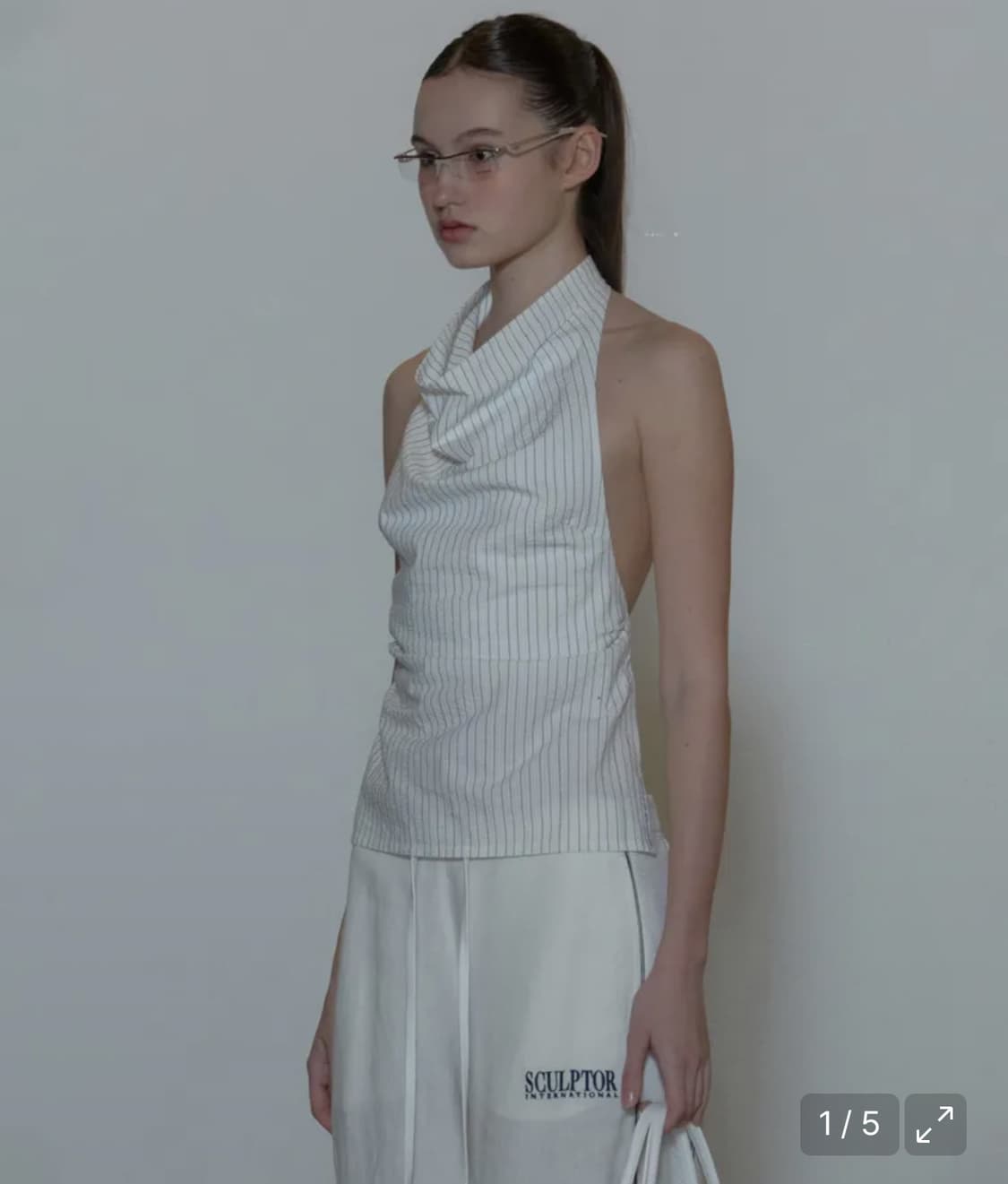 [새상품] Drape Backless Halter Top L 상품이미지1