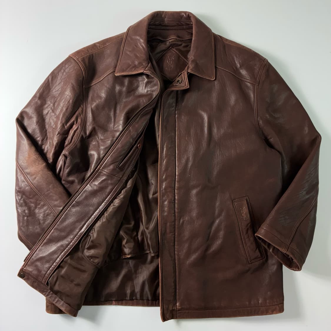 Yves Saint Laurent  입생로랑 90,s 램스킨 레더 자켓 상품이미지1