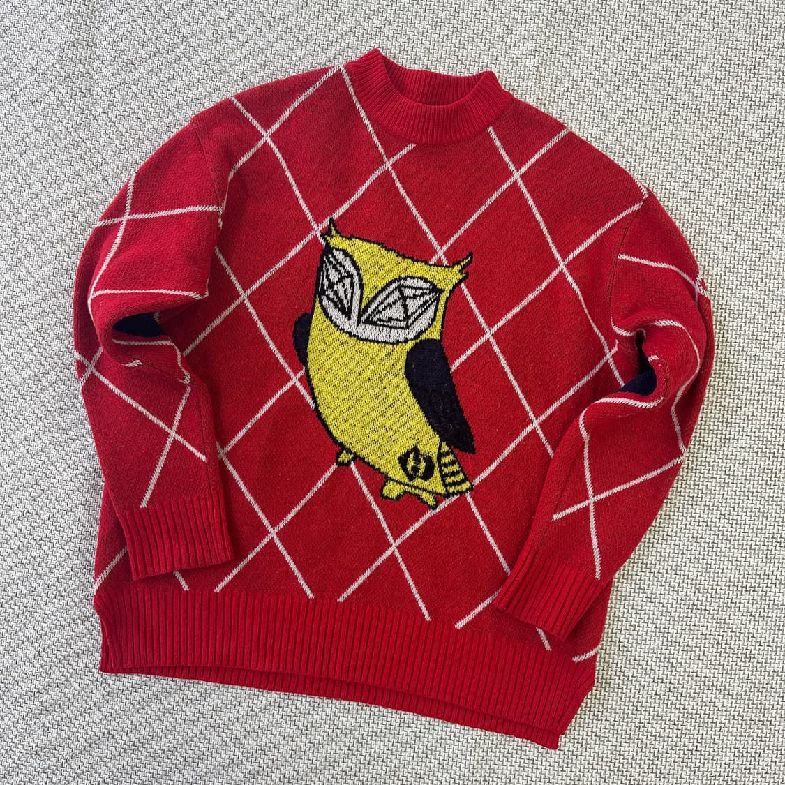 F 럭키슈에뜨 부엉이 자수 니트0403D 상품이미지1