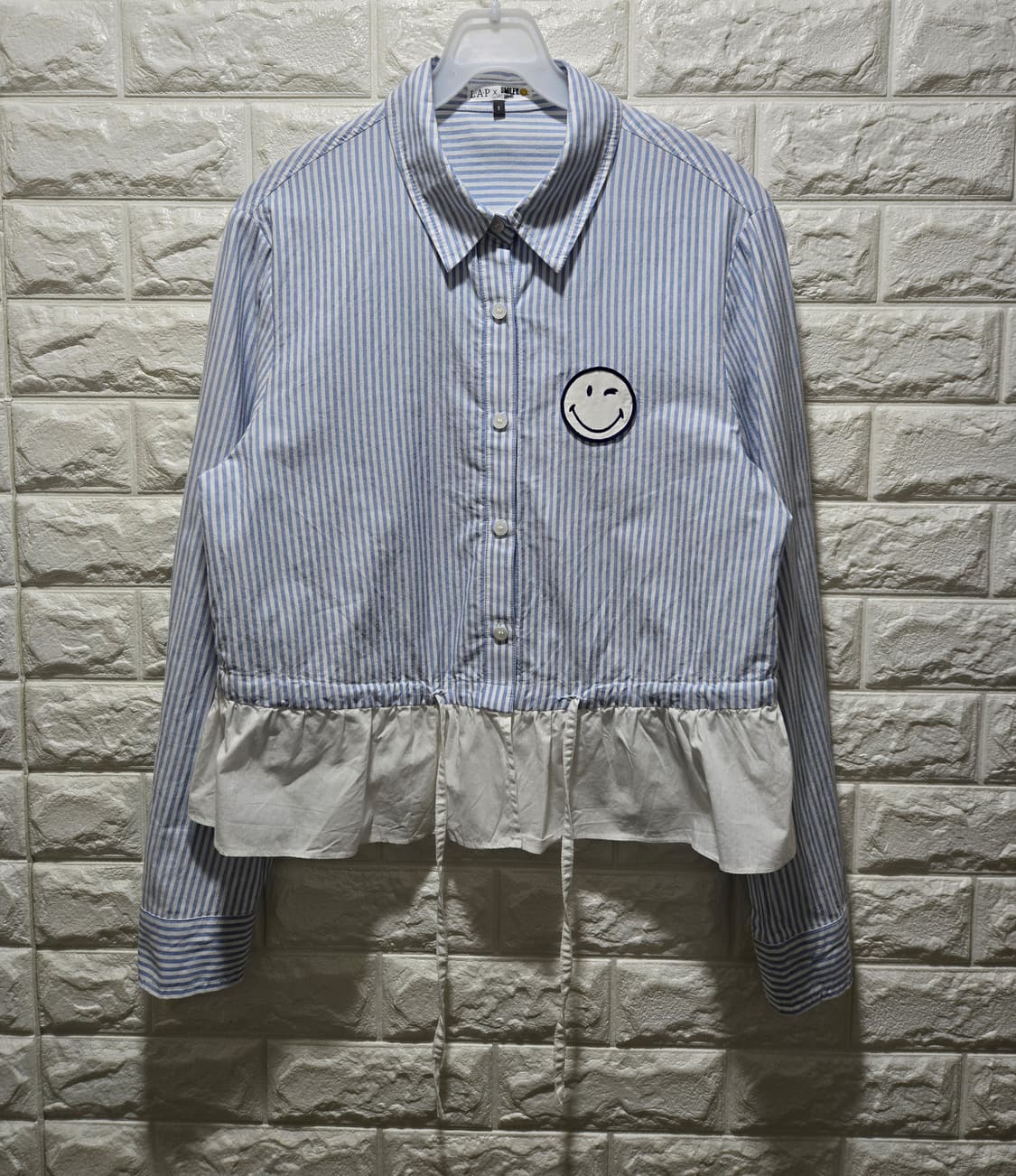 랩X스마일리월드 LAP X SMILEYWORLD 콜라보 셔츠 블라우스 S 상품이미지1