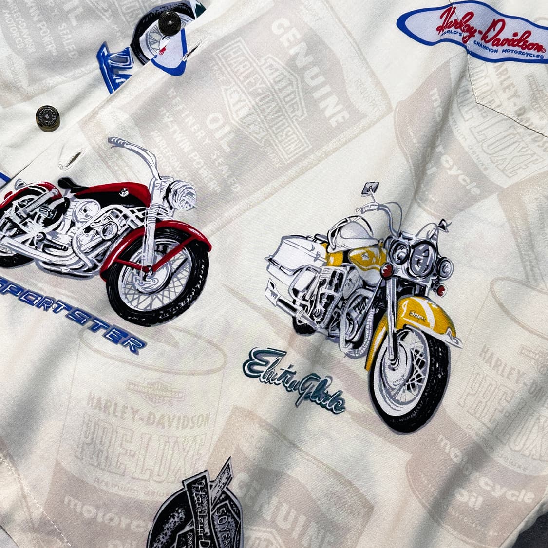 [HARLEY-DAVIDSON] 빈티지 올드 바이크 하와이안 셔츠 상품이미지2