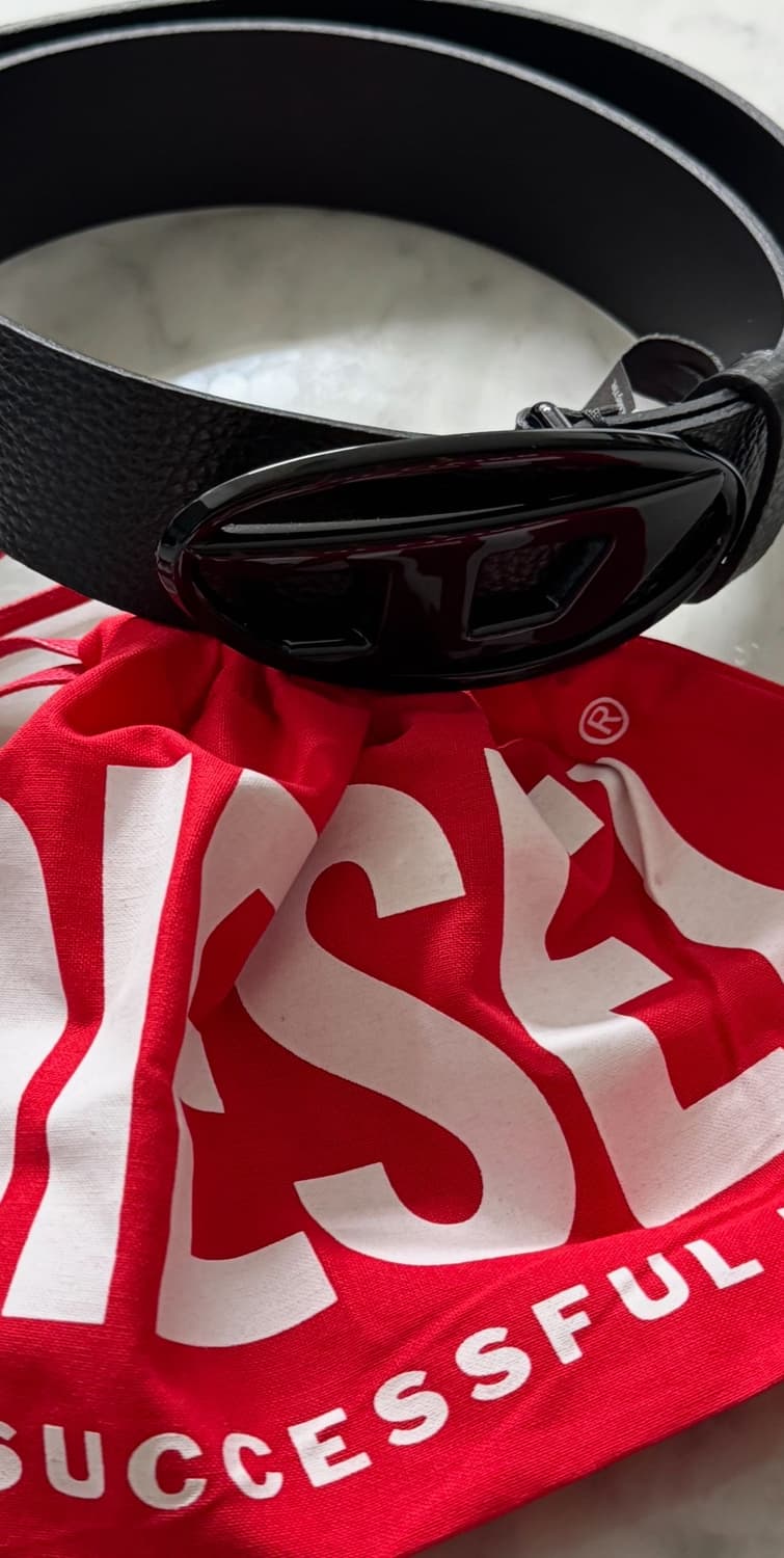 디젤 B-1DR 로고 버클 벨트 블랙 상품이미지1