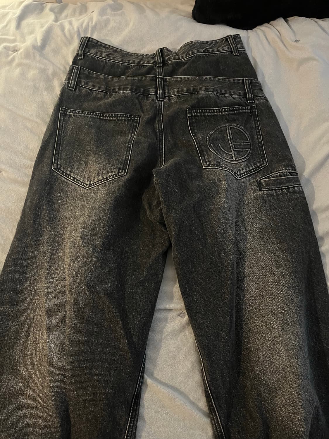 아이돈워너셀 Layer Curve Denim Pants Black 상품이미지5