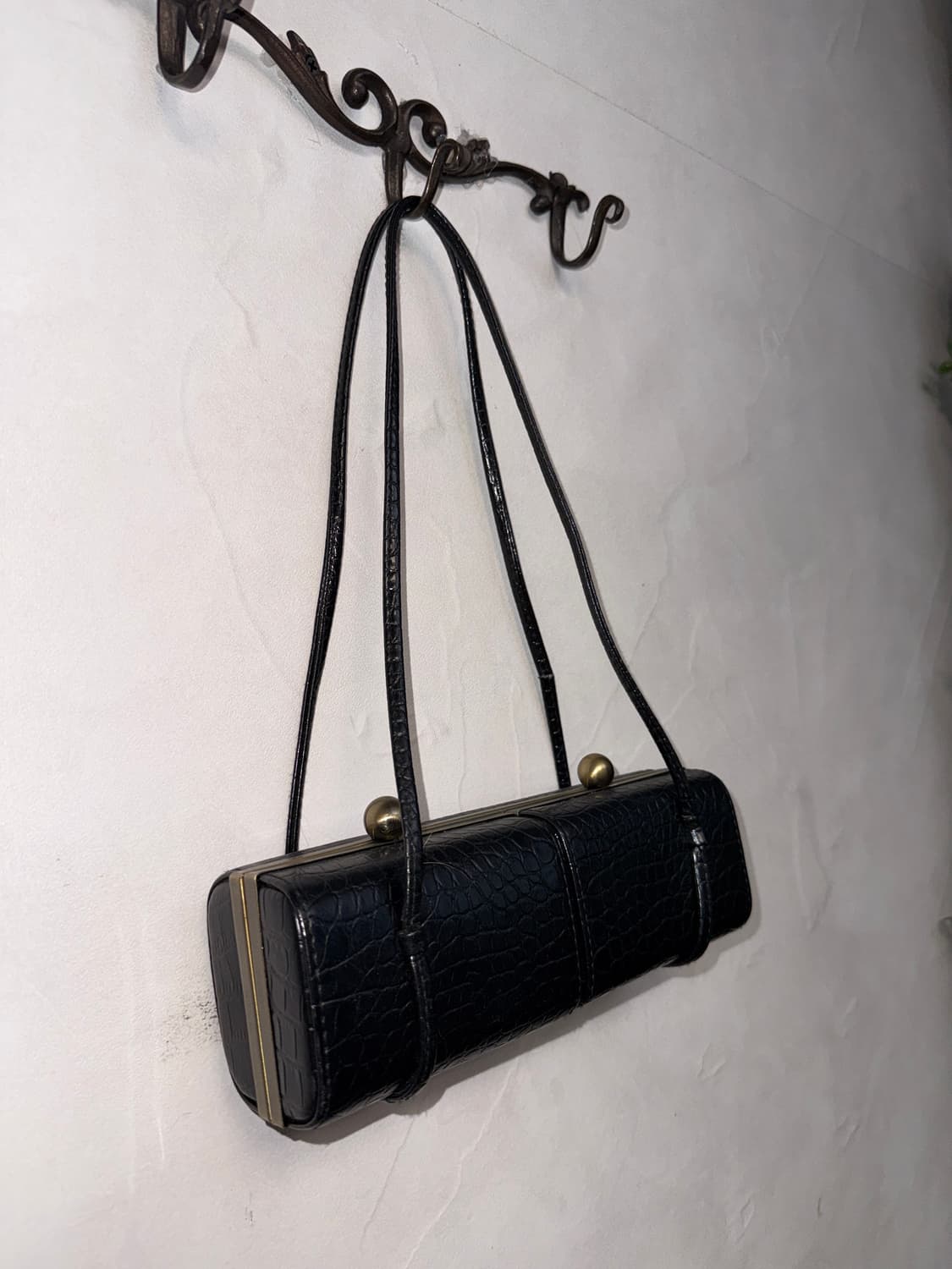 Black python double pocket mini 숄더백 상품이미지2