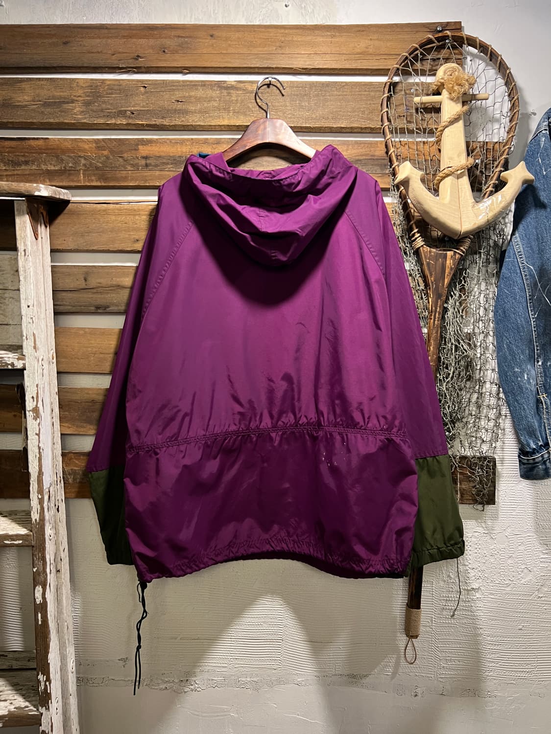 [L]90's 엘엘빈 USA 버건디 나일론 마운틴 아노락 자켓 상품이미지9