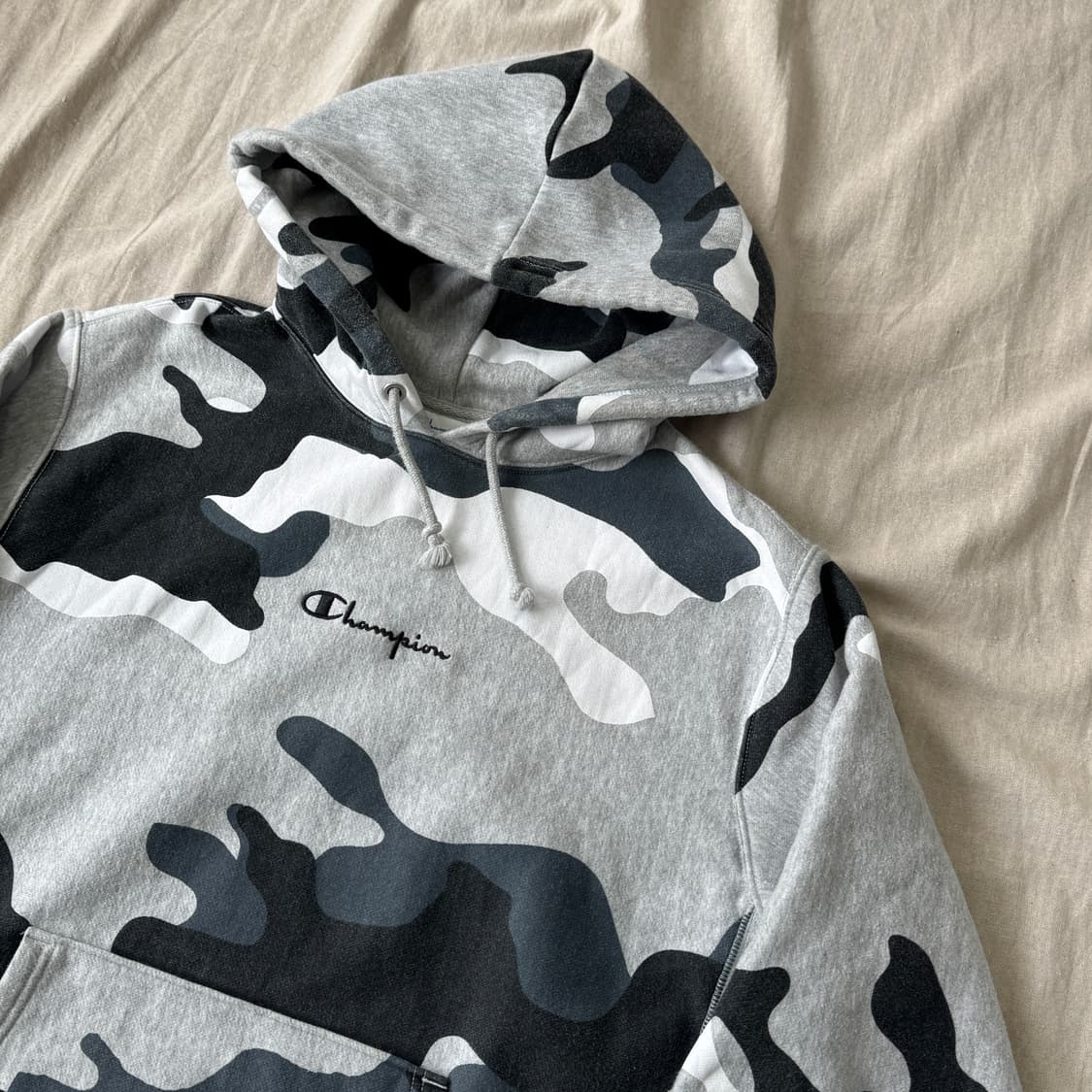 챔피온 리버스위브 카모 자수 후드 L 상품이미지2